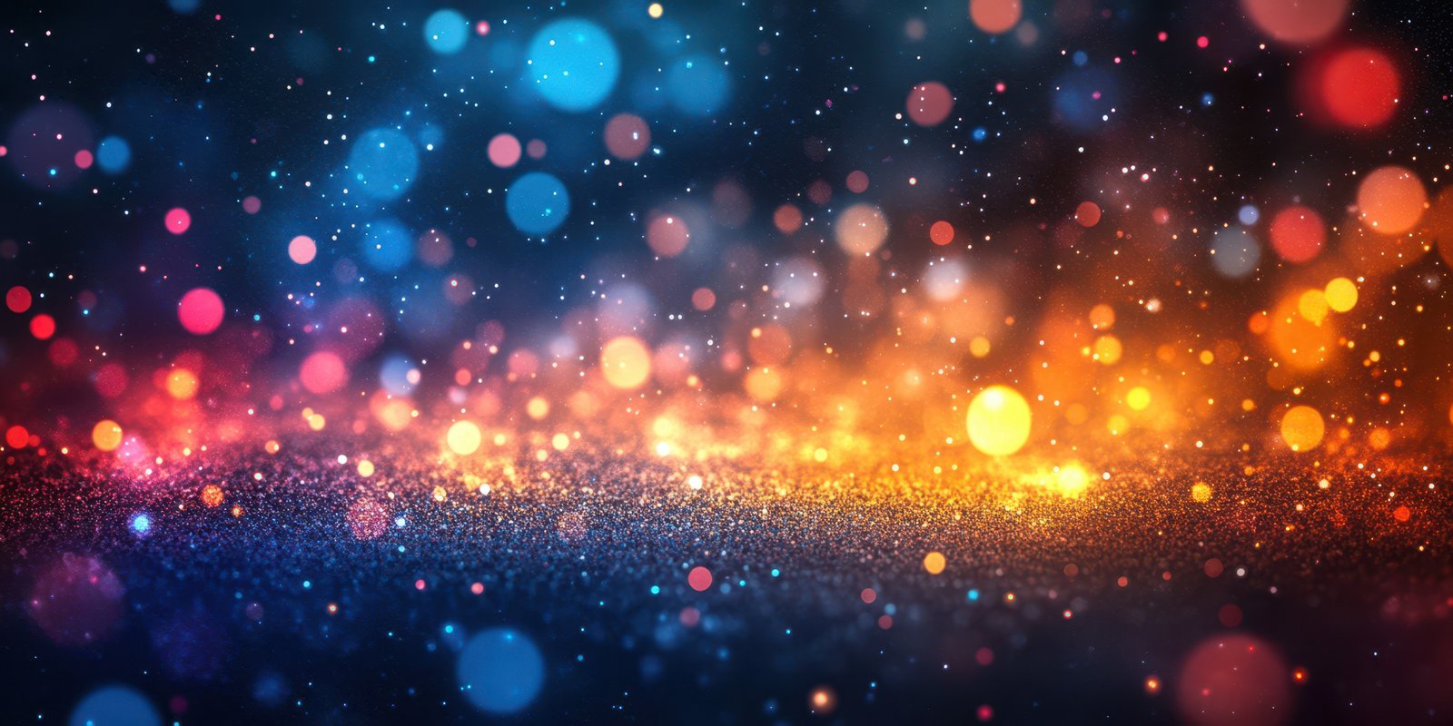 Colorful bokeh lights create a mesmerizing atmosphere in a dark environment during an evening celebration